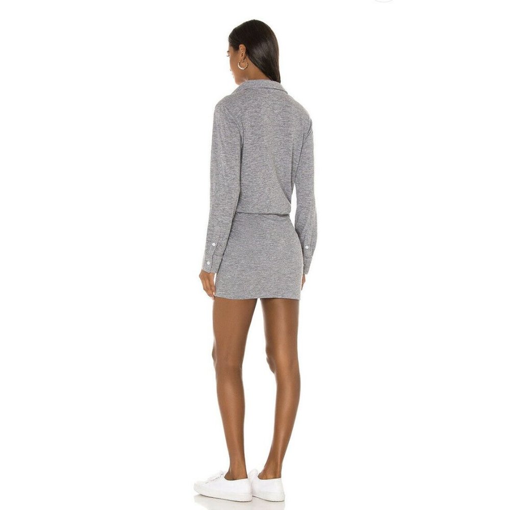 MONROW Granite Shirt Dress With Side Shirring S - Picture 3 of 5